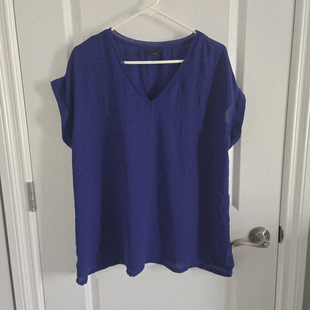 Worthington Indigo Blue V-Neck Blouse